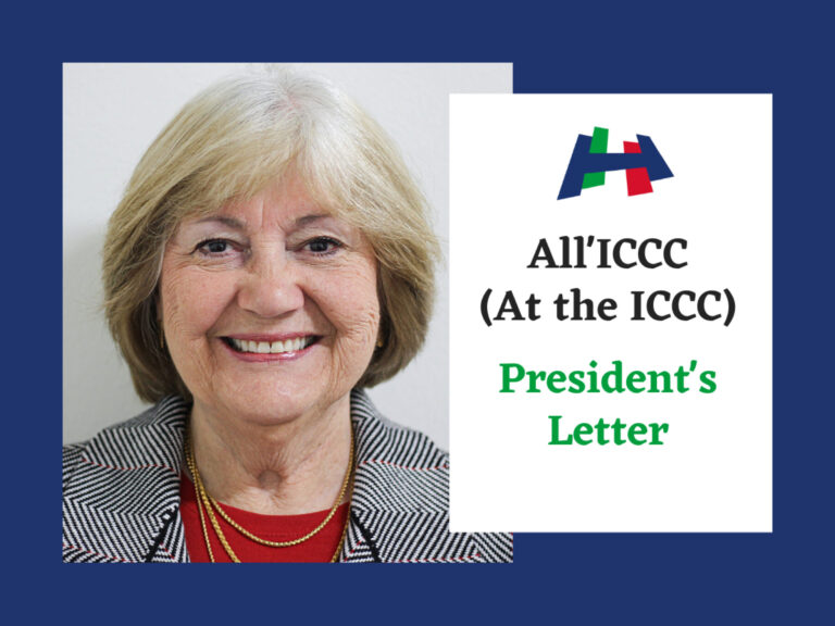 All’ICCC (At the ICCC) – January/February 2024 – Letter from Claudia Gentile Sims